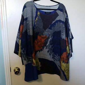 Layered top, royal blue tank underneath